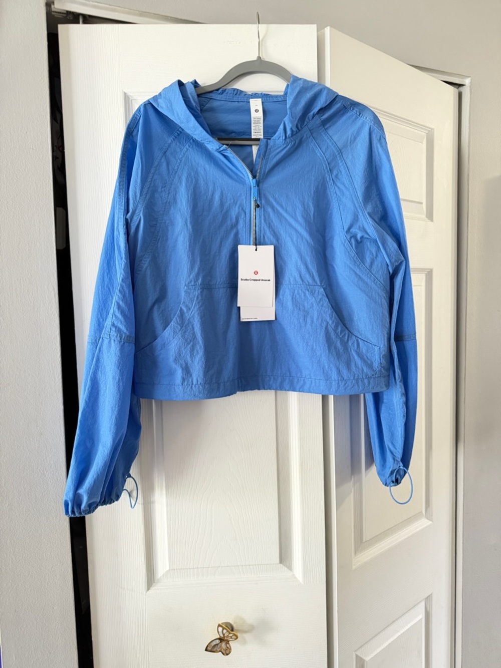 lululemon athletica Pool Blue Cropped Scuba Anorak Hoodie